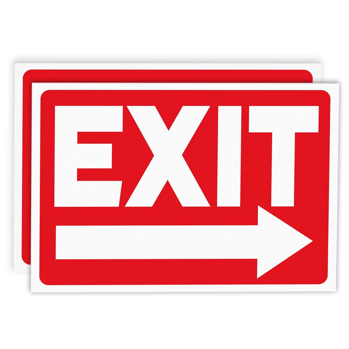 2X Exit Signs for Directional Right Arrow (10x7 Inch)