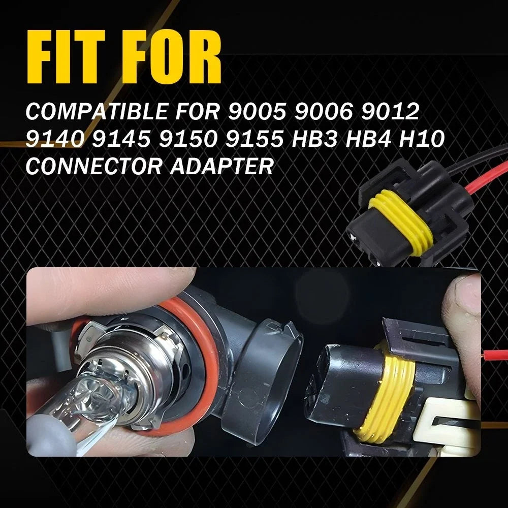 Set of 4 Fog Light Connector Socket Extension Wiring Harness 9005 9006
