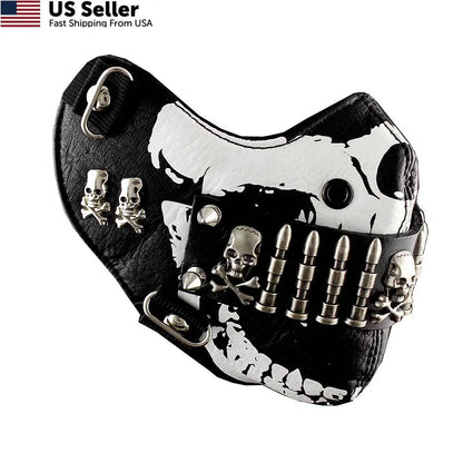 Mask for Custom Biker Style (One Size) - Black and White
