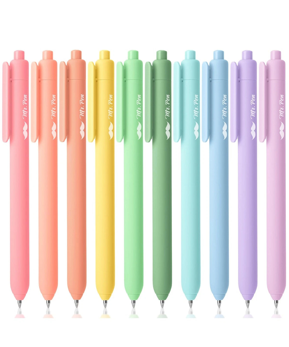 10X Retractable Gel Pens for Journaling, Pastel Multicolor