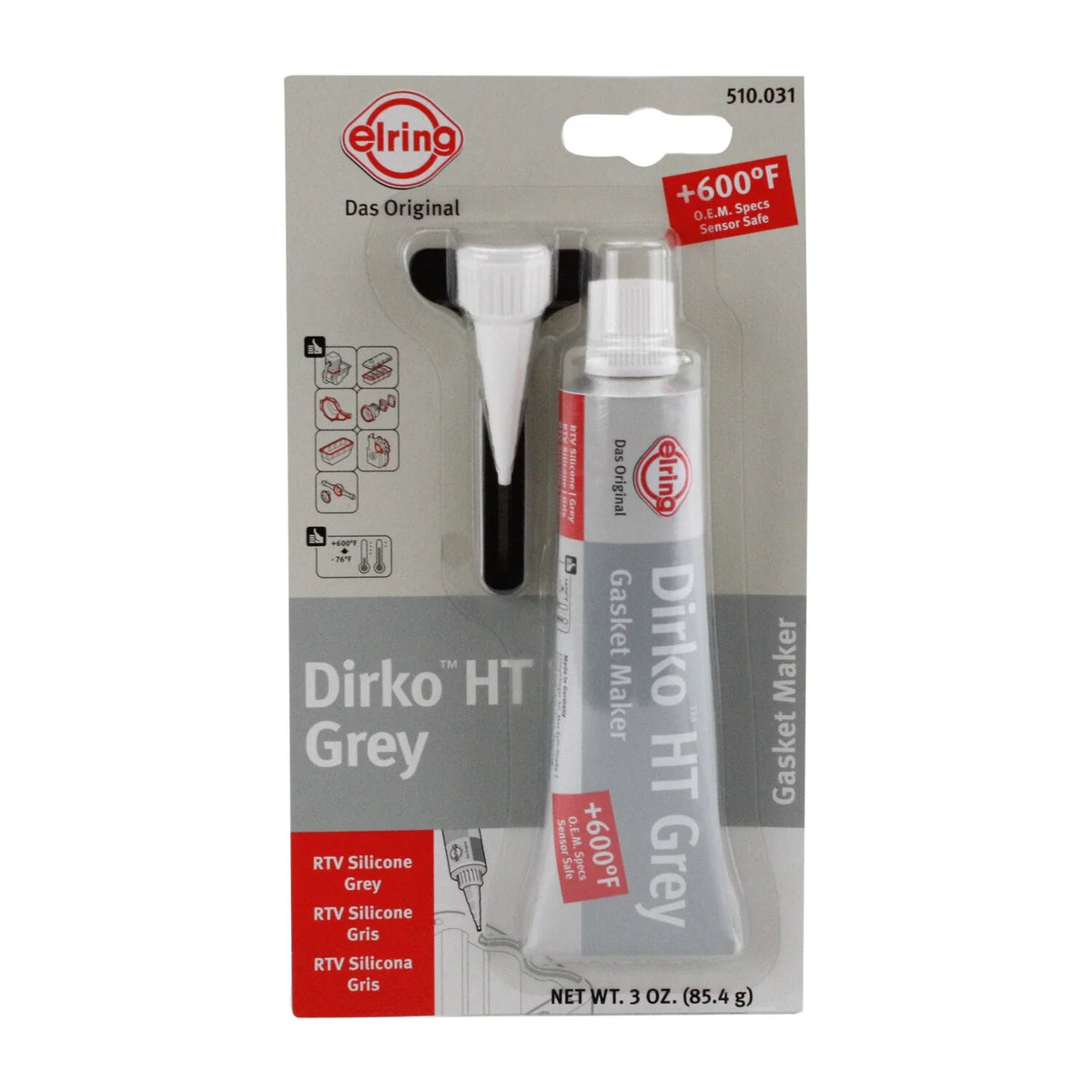 Dirko HT Gray Silicone Gasket Maker for O.E.M. Applications (3.1 OZ)