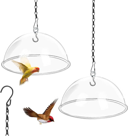 2-Piece Clear Acrylic Bird Feeder Rain Guard - Squirrel & Predator Shield