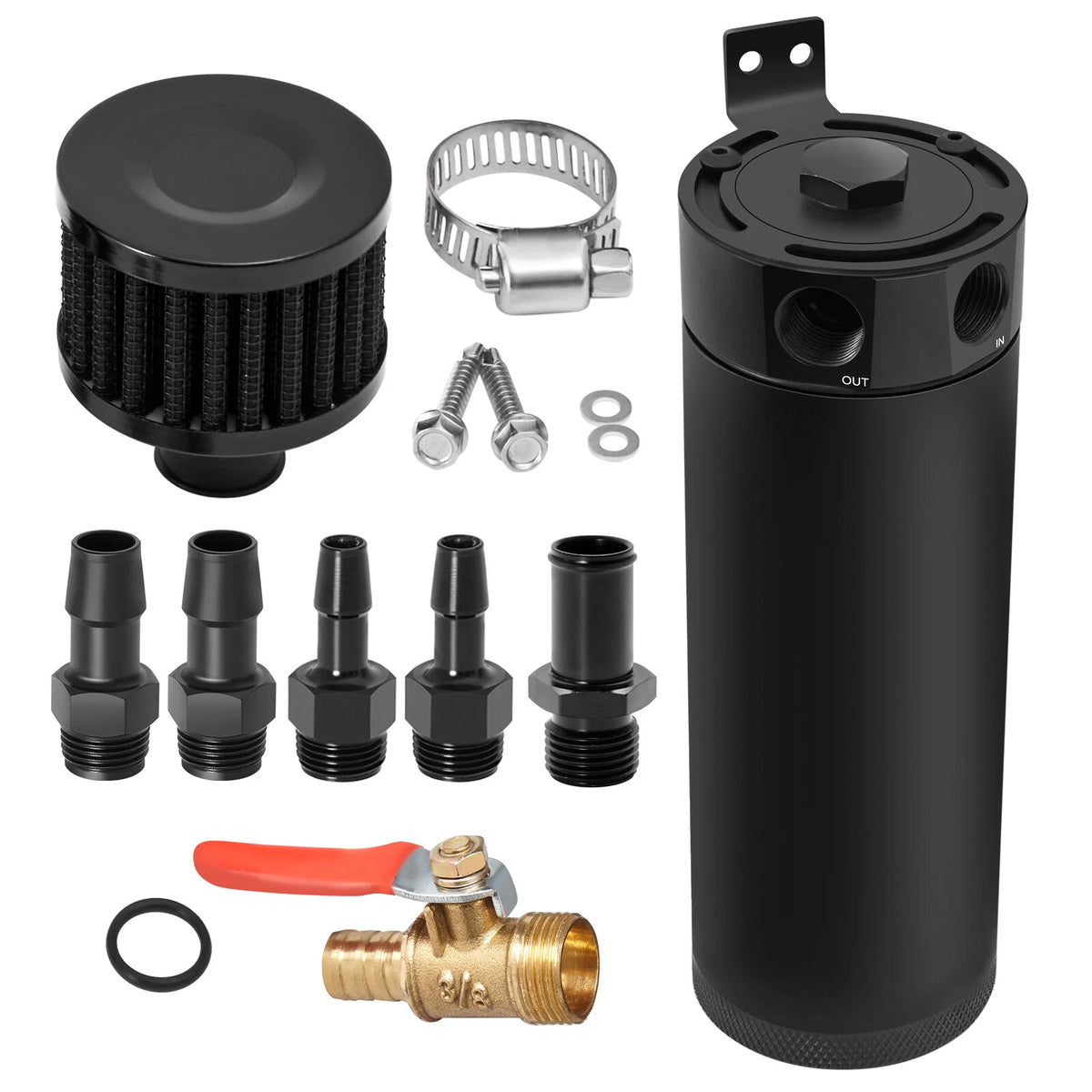 2X Baffled Oil Catch Can Reservoir Tank for Universal Applications