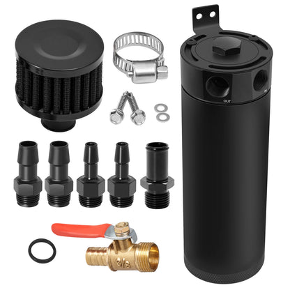 2X Baffled Oil Catch Can Reservoir Tank for Universal Applications