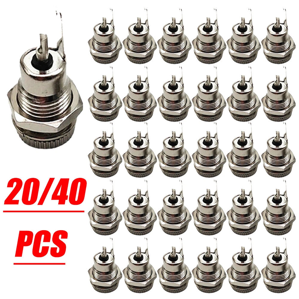 Set of 20 DC Power Supply Jack Plug Socket Female Panel Mount Connector
