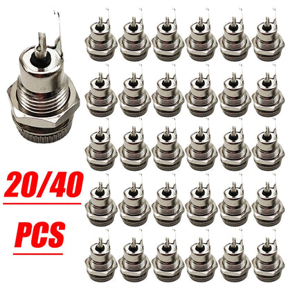 Set of 20 DC Power Supply Jack Plug Socket Female Panel Mount Connector