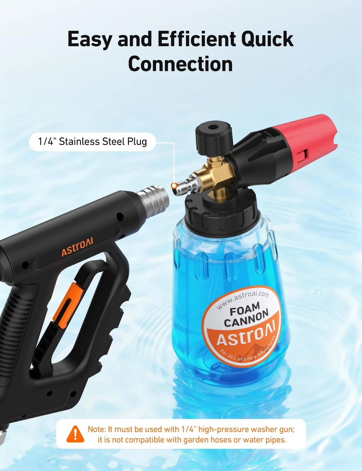 Foam Cannon for Pressure Washer 1L Bottle (No Tips)
