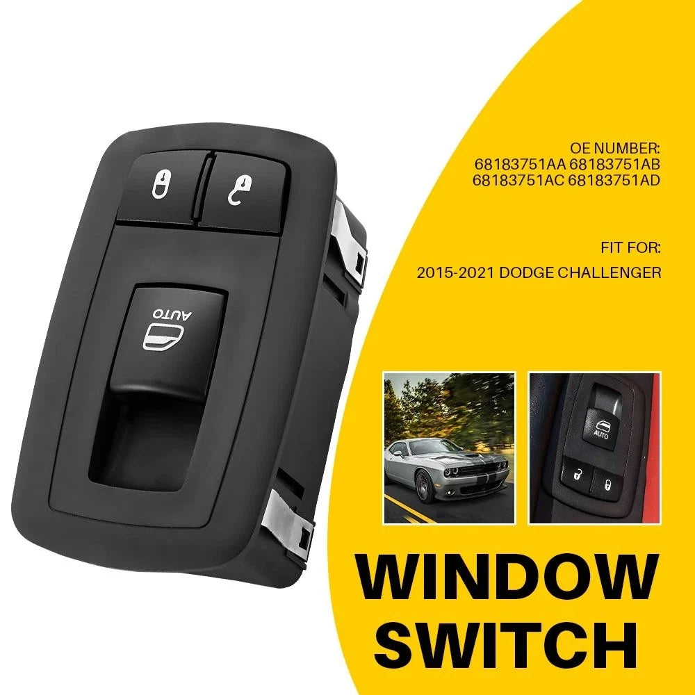 Black Window Switch 68183751AC for Dodge Challenger (2015–2021)