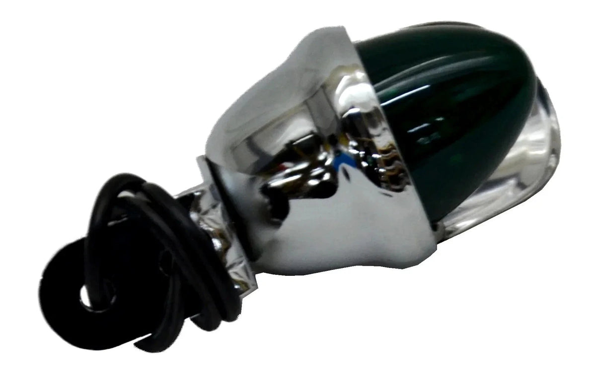 1 Bulb Incandescent Mini Auxiliary Light Green Lens Chrome for - 82773