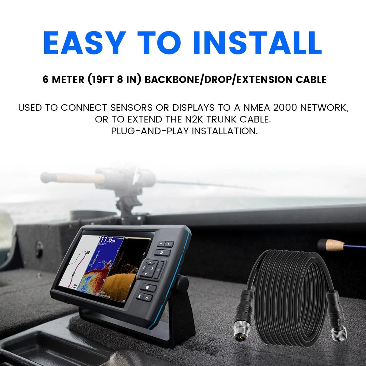 NMEA 2000 N2K 6m Drop Cable for Marine Network Devices