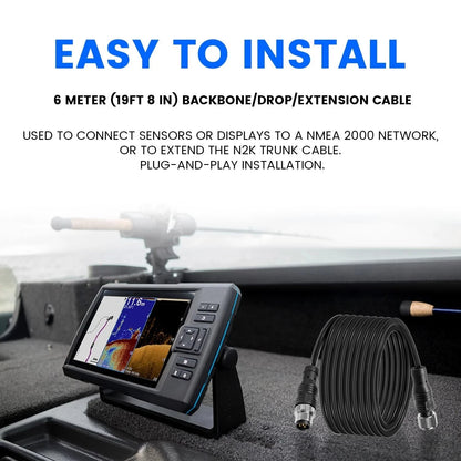 NMEA 2000 N2K 6m Drop Cable for Marine Network Devices