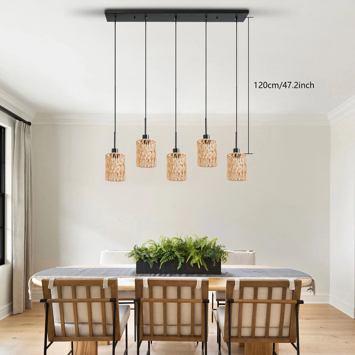 5-Light Pendant Lamp for Ceiling (Height Adjustable)
