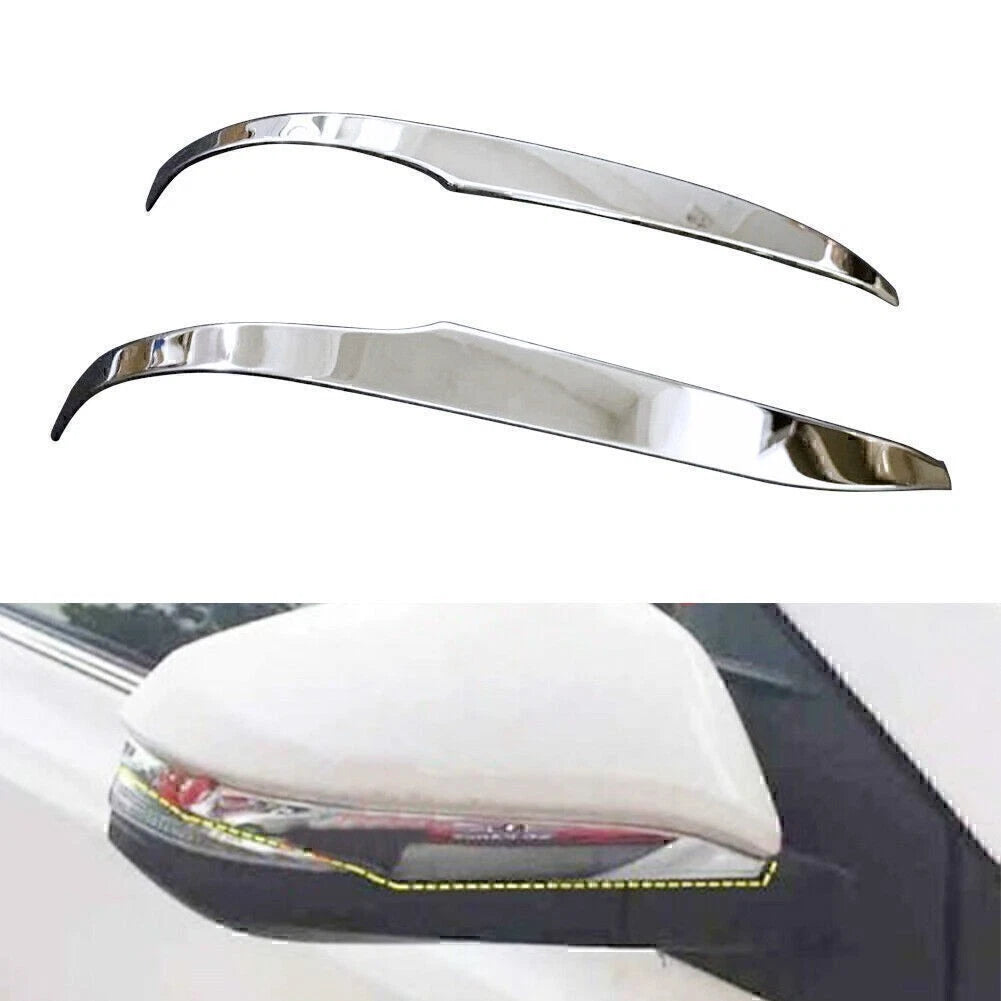 2X Chrome Stainless Steel Side Mirror Trim for Toyota Voxy (2018–2020)
