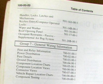 Electrical Wiring Diagram Service Manual for Mercury Cougar (1999)