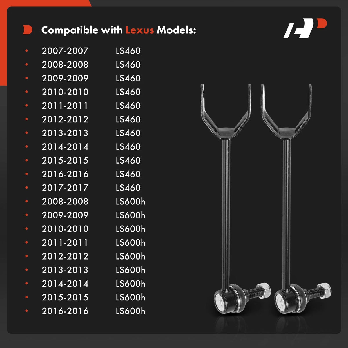 2X Rear Side Sway Bar Link for Lexus LS460 LS600h (2007–2017) - 4883050040, 4884050020, MS86860, MS86861