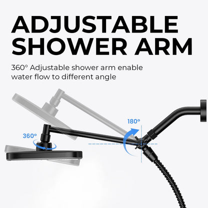 Wide Rain Shower Head for Seacity (2015–2023) - 5 Modes, Matte Black