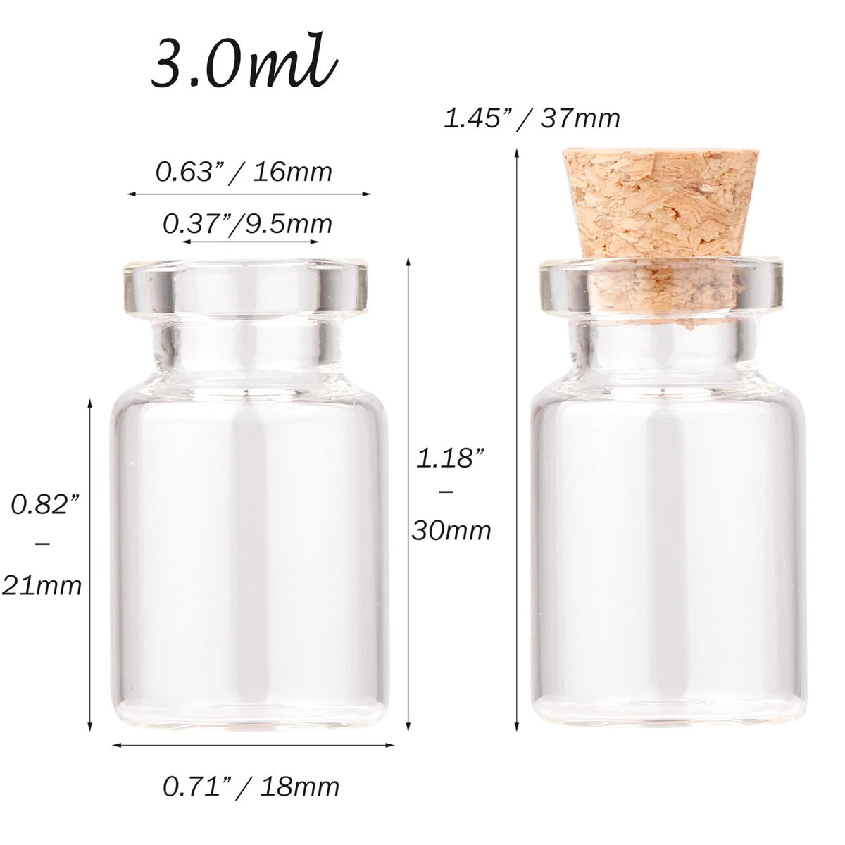 36PCS Tiny Glass Bottles with Corks for Crafts and Storage