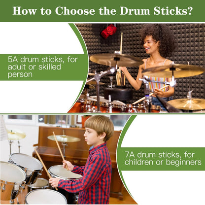 2 Pairs 7A Drum Sticks for 7A (No Year Range)