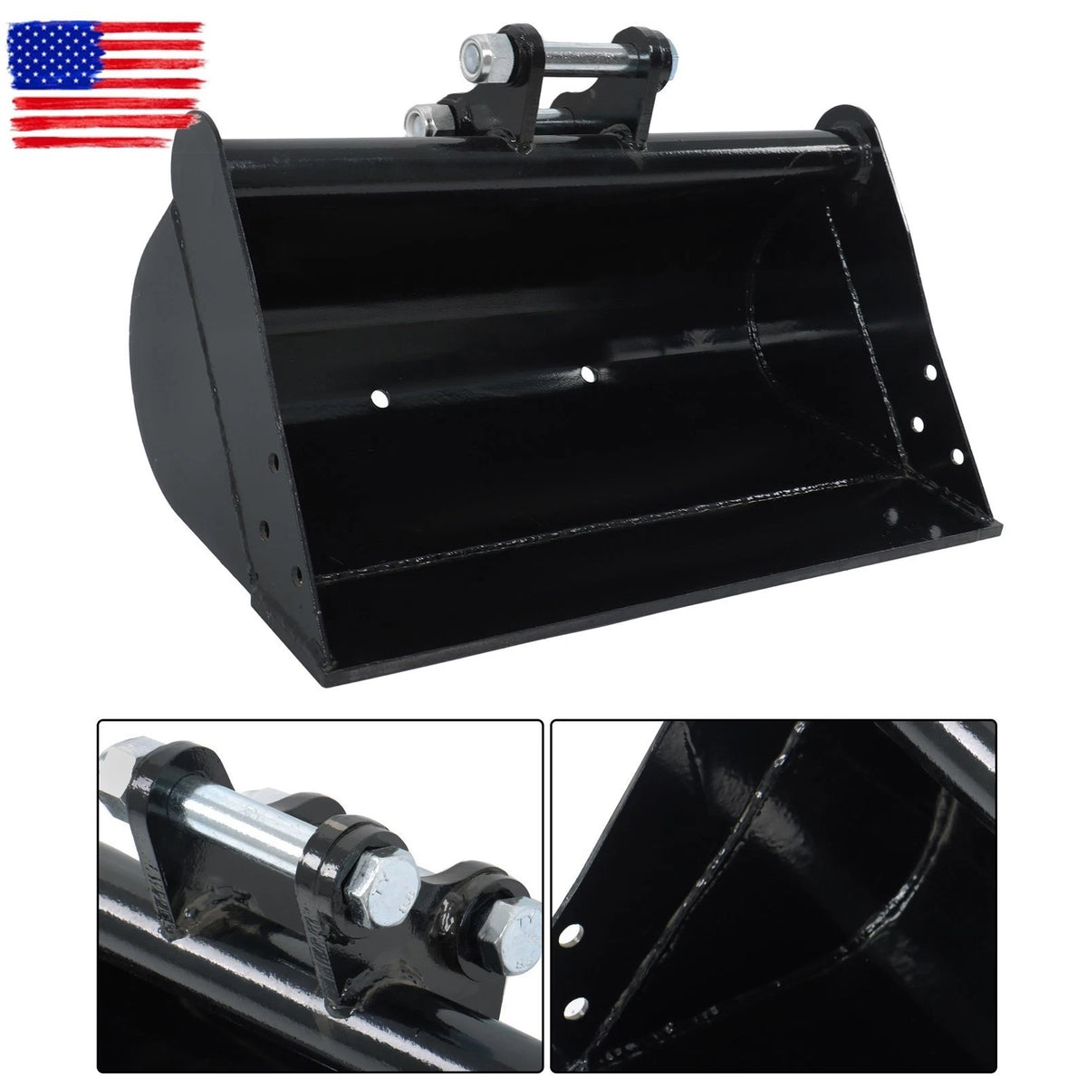 Flat Plain No Teeth Bucket Attachment for Mini Excavator (600mm)