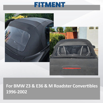 Black Soft Top with Clear Window for BMW Z3 Convertible (1996-2002)