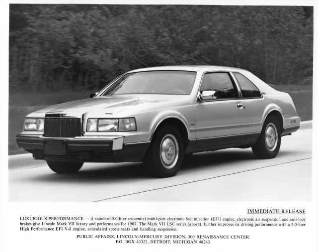 Press Photo for Lincoln Mark VII (1987)
