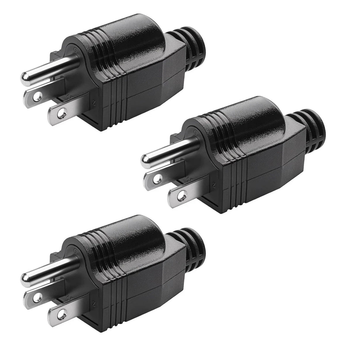 3X Male Electrical Plug Replacement Connector 125V 15A AC