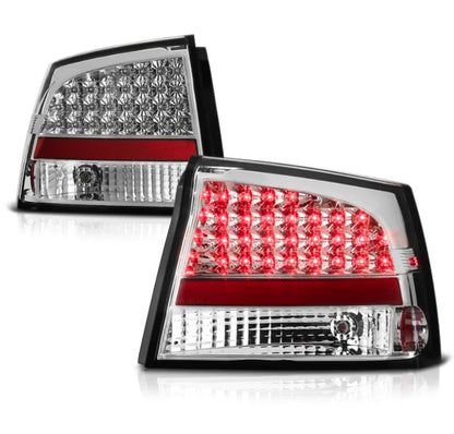 Set of 2 Chrome LED Rear Taillights for Dodge Charger (2006–2008) NTR6100