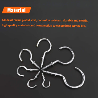120 Pieces Cup Screw-in Ceiling Hanging Hooks for Various Applications