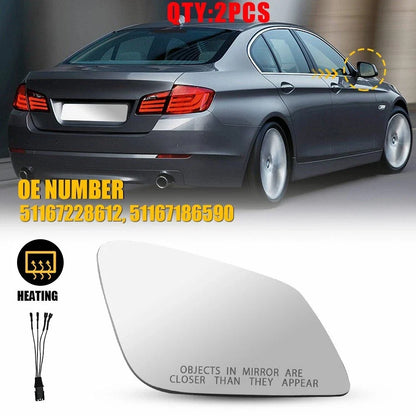 Mirror Glass for BMW 528 535 550 (2010–2016) | Right Side Passenger | 4 Pin