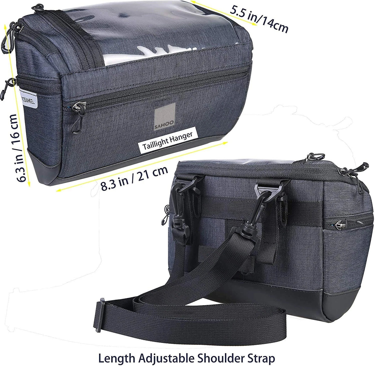 Bike Handlebar Bag for Bicycle with Map Holder