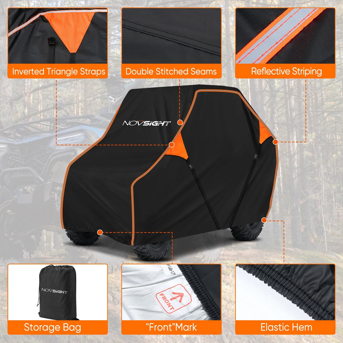 Heavy Duty Waterproof UTV Storage Cover for Polaris Can-Am Yamaha (NOV A302-17-B-1)