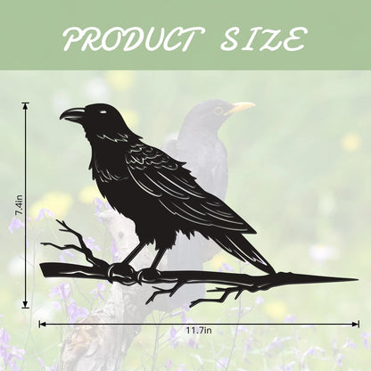 Raven Crow Fence Topper Decor for Garden