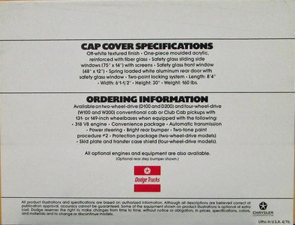 Cap Cover for Dodge Pickup (1976)