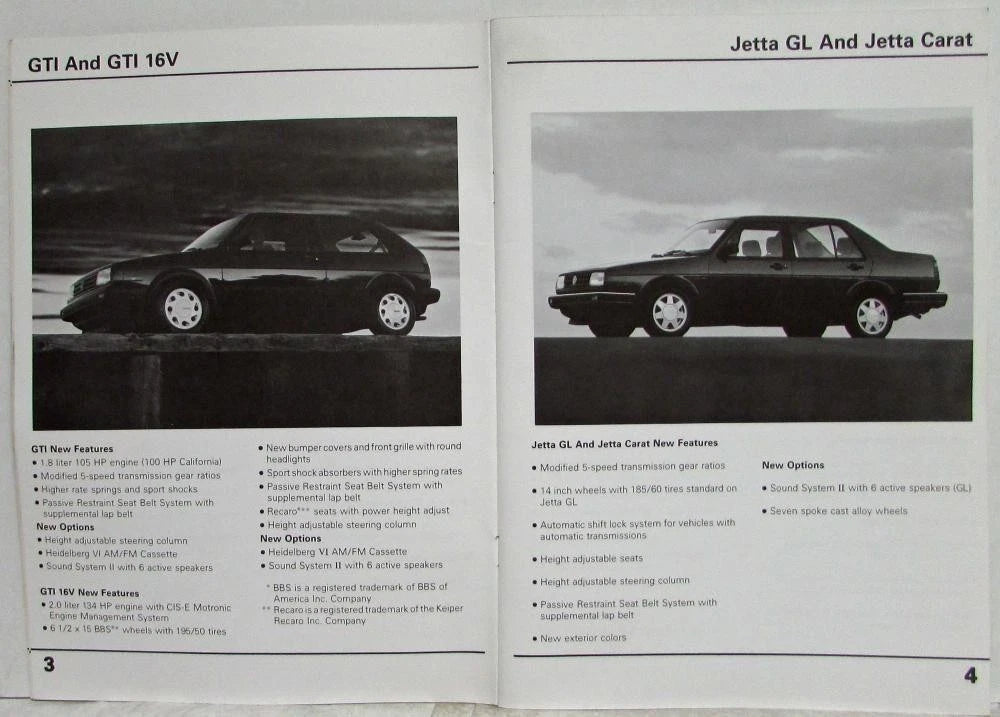 Service Training Publication for VW Model Change Information (1990)