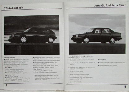 Service Training Publication for VW Model Change Information (1990)