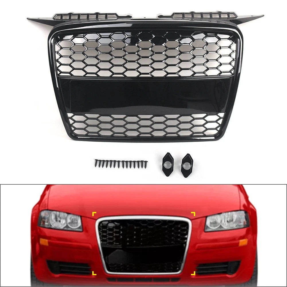 Front Bumper Radiator Grille Mesh Grill for Audi A3 8P (2004–2008)