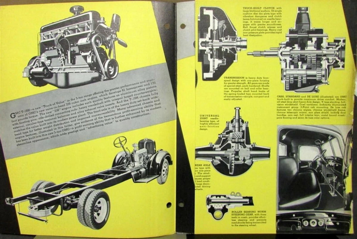 GMC Truck Model T18H Sales Brochure Folder (1936)