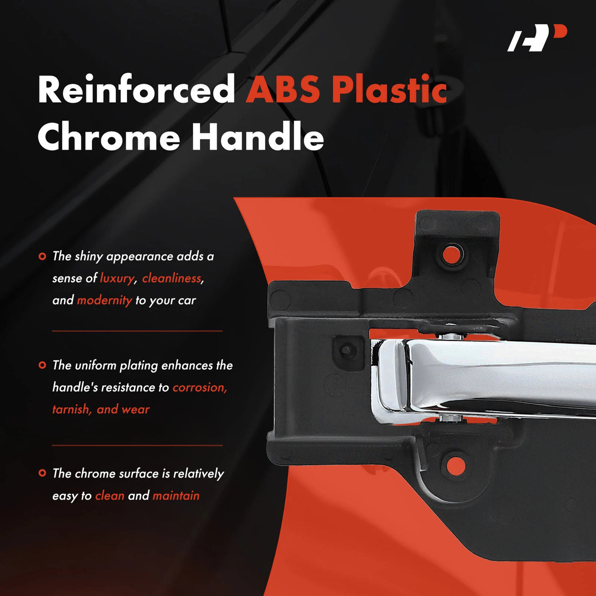 Front Left Chrome Interior Door Handle for Jeep Compass Patriot (2009–2017) - 1KT55SZ0AA, 96468