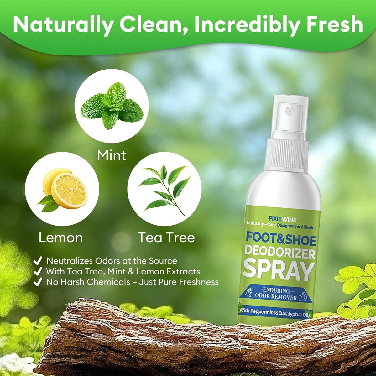 Foot & Shoe Deodorizer Spray for Instant Odor Eliminator (5 fl. oz)