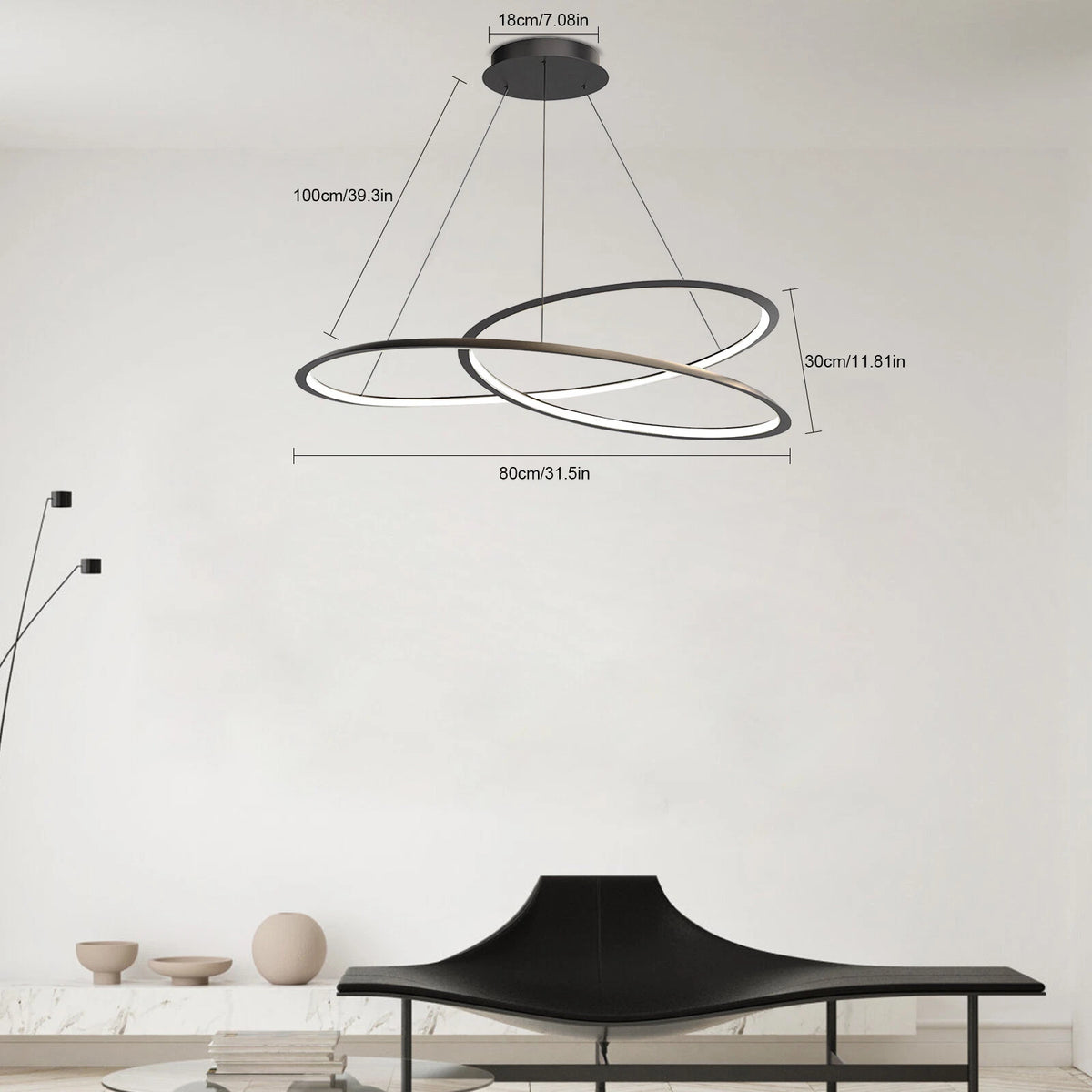 Modern LED Chandelier Pendant Light for Dining Room (Dimmable)
