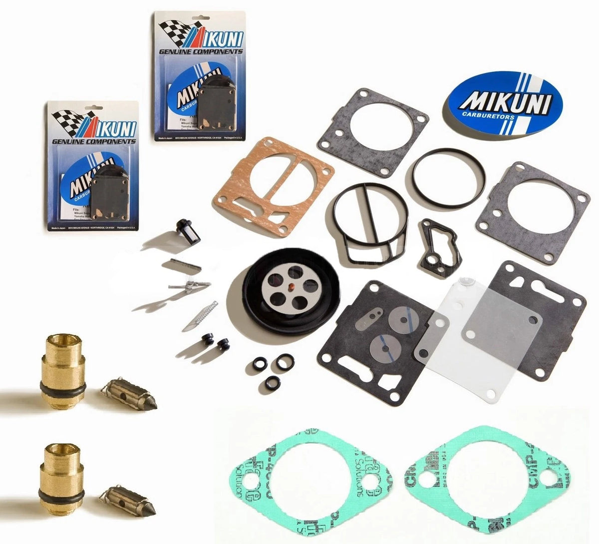 Dual Mikuni Carb Rebuild Kit Base Gasket & Needle Seat for Sea Doo 787 (112-14-412)