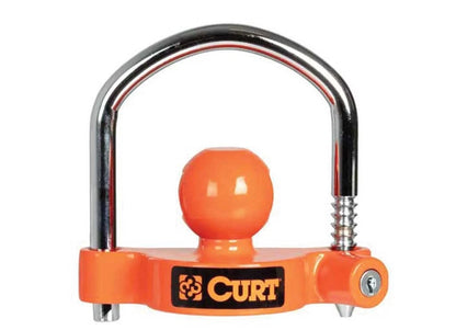 Curt 23090 Trailer Coupler Lock for Universal Use (Hardened Steel, Chrome)