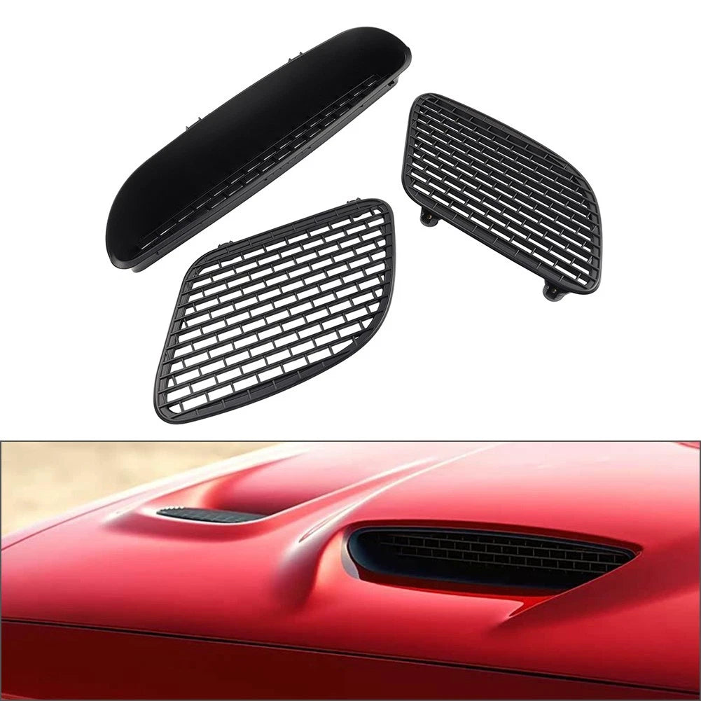 3X Front Upper Hood Bezel Scoop Grille for Dodge Challenger (2015–2021)