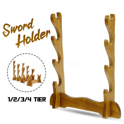 Assembly Samurai Sword Katana Holder Stand Bracket Display Rack (1-4 Tier)