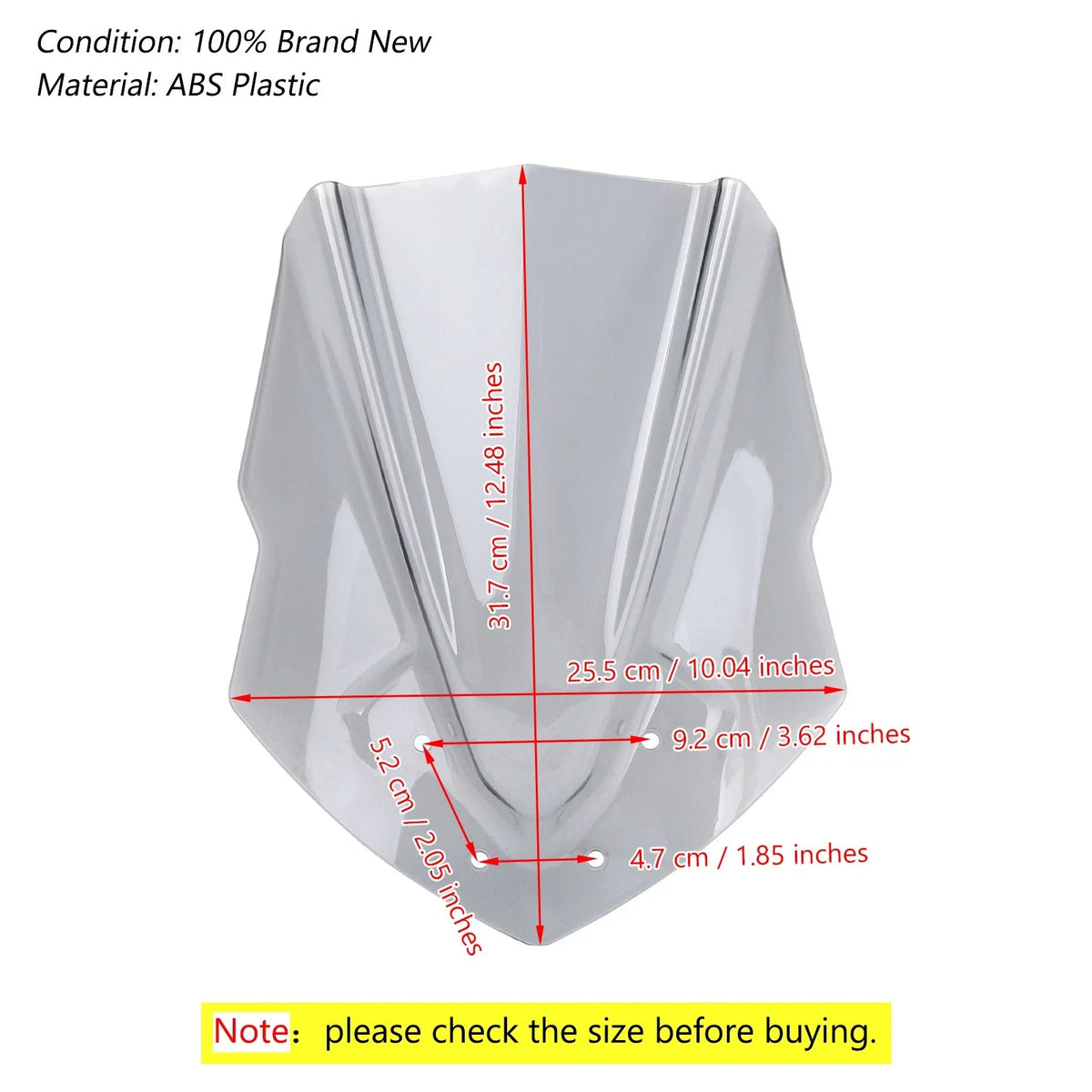 Gray Windshield ABS for Yamaha MT125 (2015-2019)