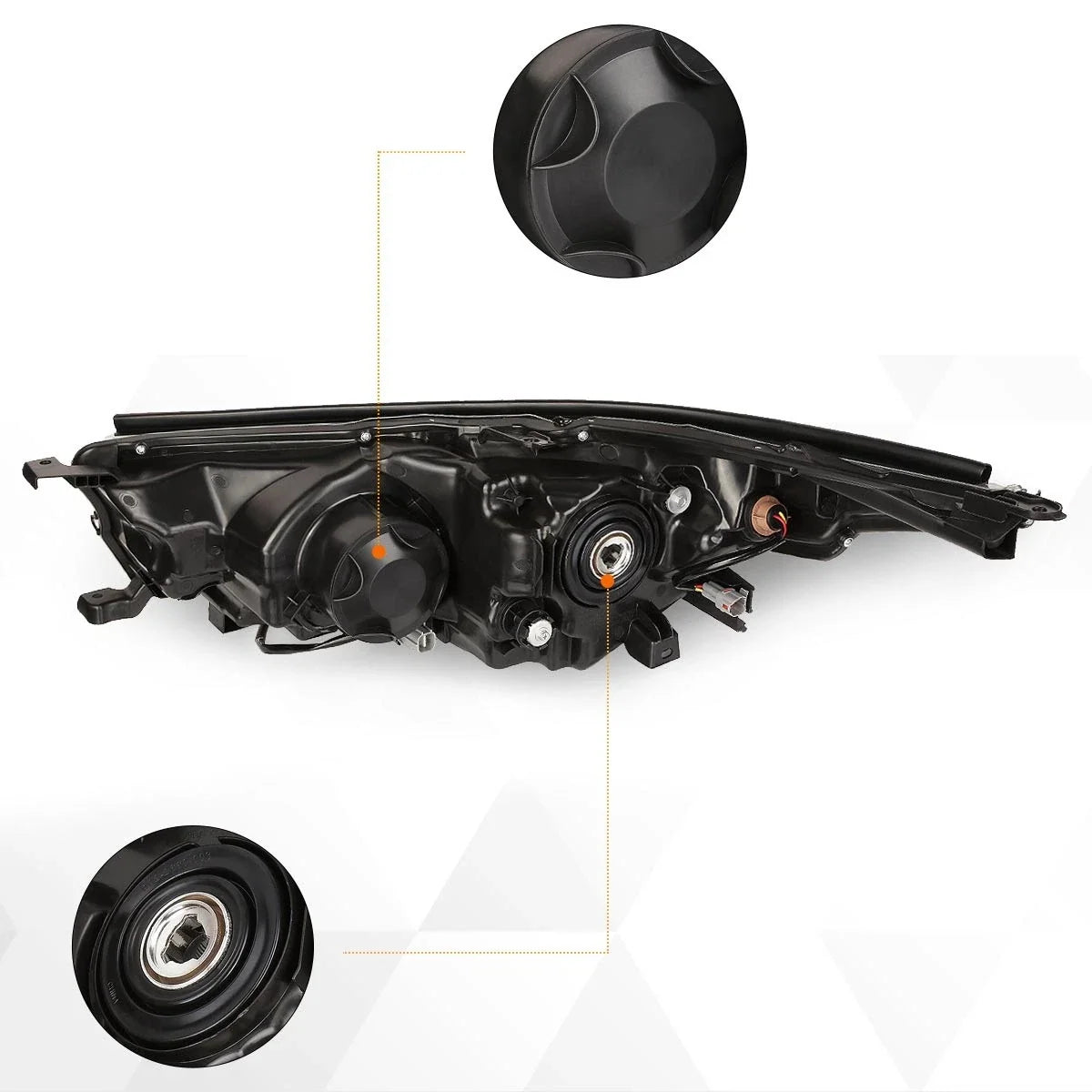 Chrome Housing Projector Headlight for Highlander 2014-2016 with Amber Corner