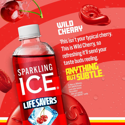 12 Pack Zero Sugar Wild Cherry Sparkling Water 17 Fl Oz