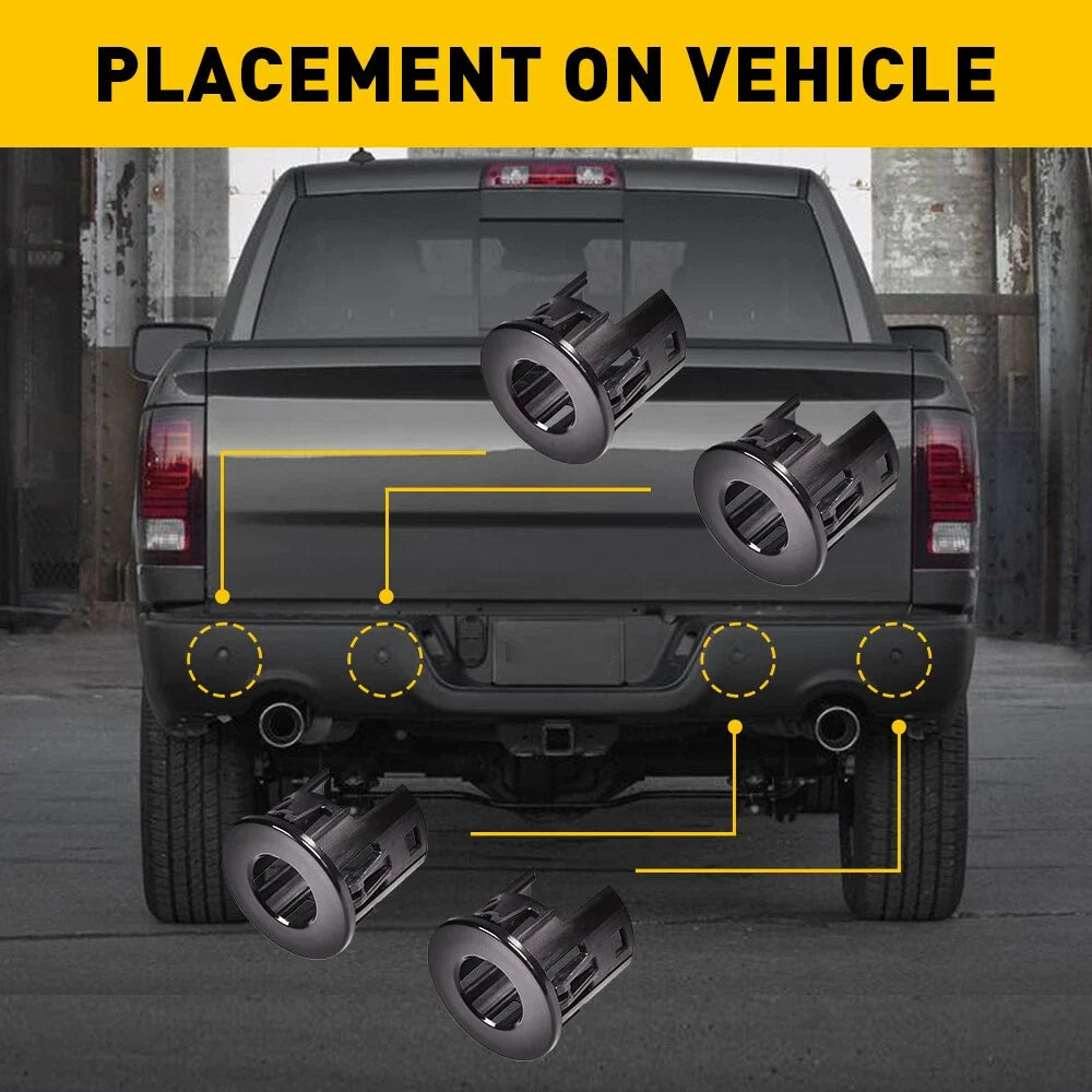 4Pcs Parking Sensor Bracket Bezels for Dodge Ram 1500 2500 3500 (2014–2018)