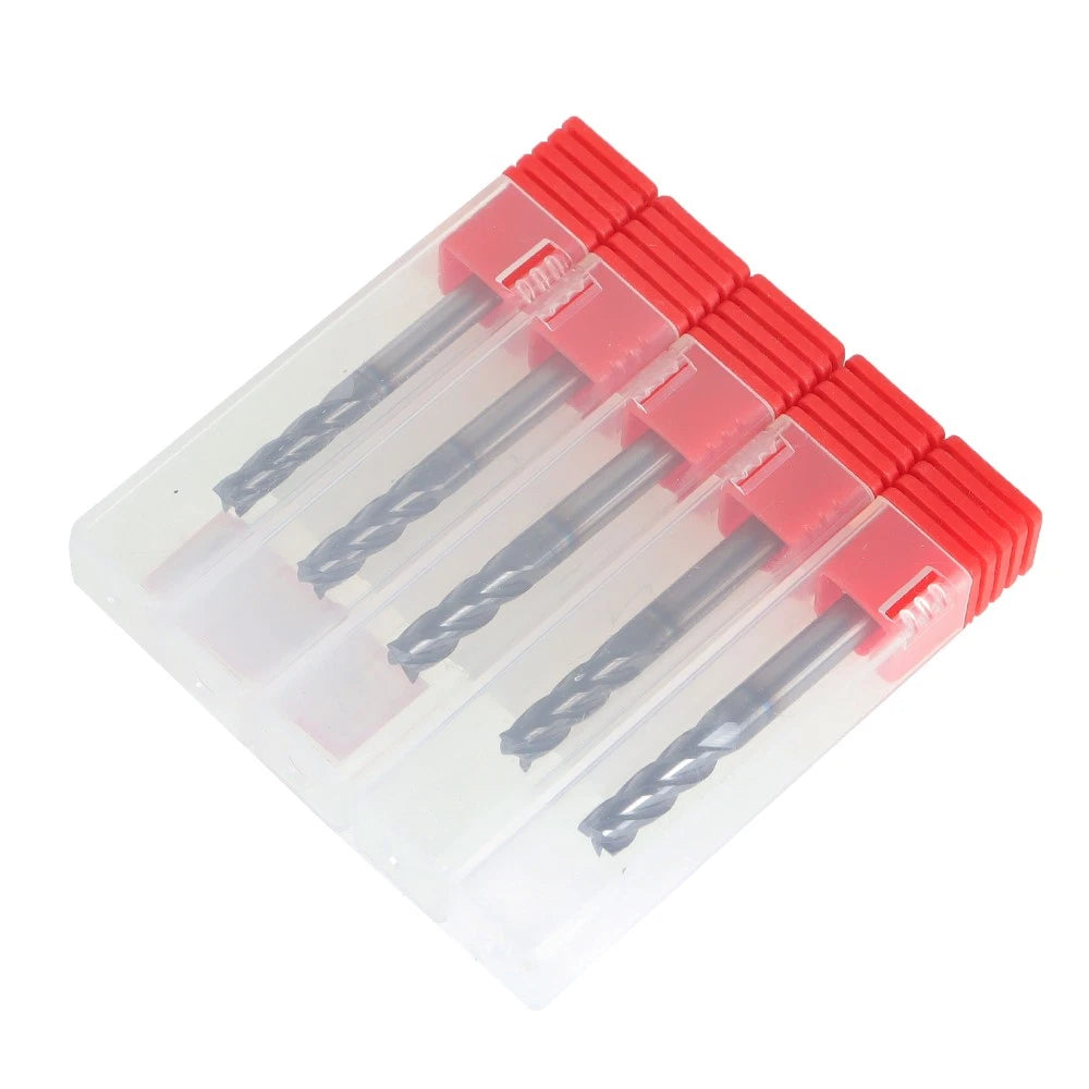 5 Pcs 3/16" 4 Flute Carbide End Mill TiALN Coated