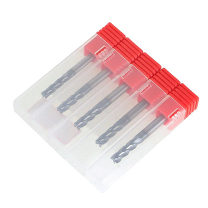5 Pcs 3/16" 4 Flute Carbide End Mill TiALN Coated